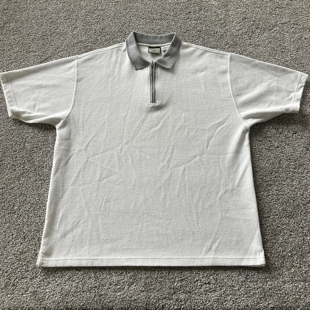 Vintage Bugle Boy Authentics Polo Shirt Mens L Terry Colorblock Short Sleeve